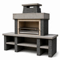 Grillkamin aus Beton und Schiefer in Dunkelgrau