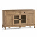 Sideboard Eichenholz Rechteckig 145x40x90 cm Natur