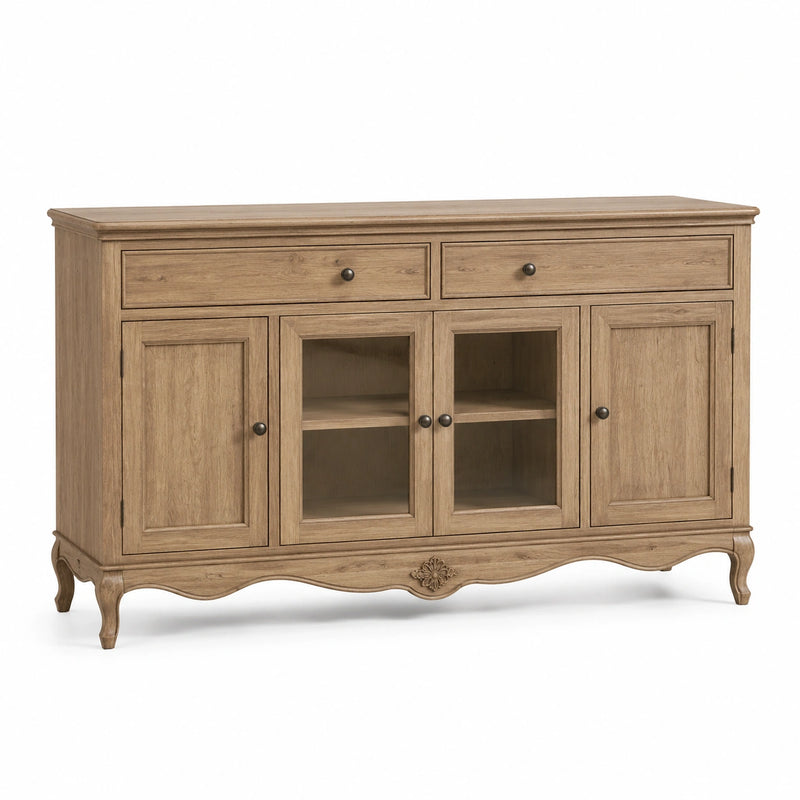 Sideboard Eichenholz Rechteckig 145x40x90 cm Natur