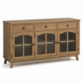 Sideboard Eiche Massivholz mit geriffeltem Glas