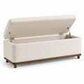 Stauraumbank aus Stoff und Holz 120x40x45 cm Beige