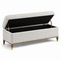 Aufbewahrungsbank Polyester mit Metallbeinen 120 cm x 40 cm x 45 cm Beige