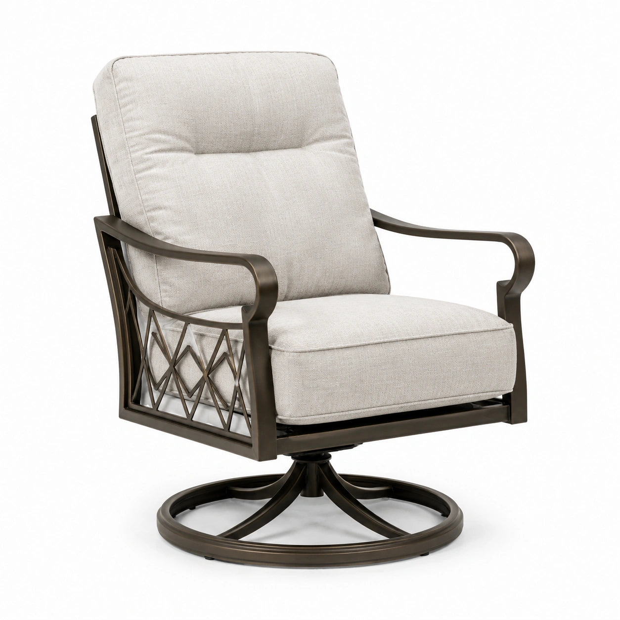 Drehsessel Aluminium Polyester Beige
