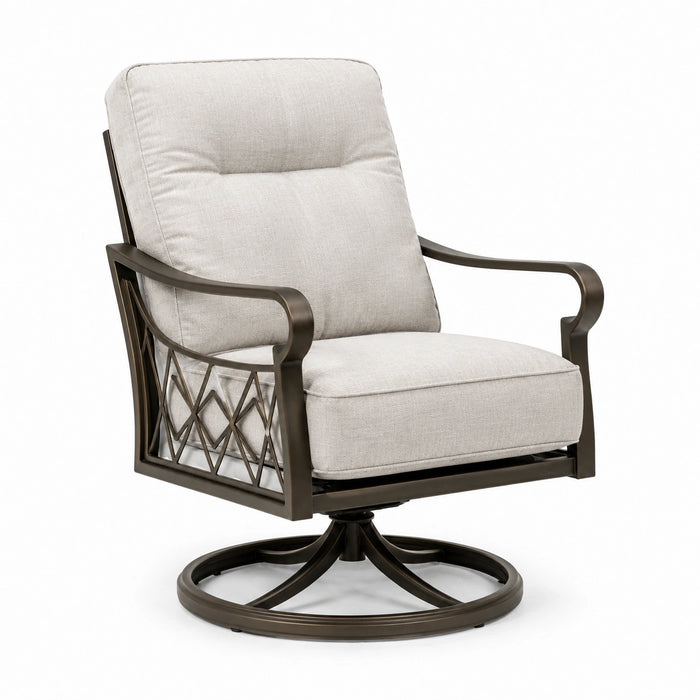 Drehsessel Aluminium Polyester Beige