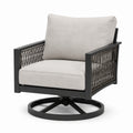 Drehsessel aus Aluminium und Polyester mit beigem Kissen