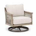 Drehsessel aus Eichenholz mit Polyestergarn und pulverbeschichtetem Stahl, Beige