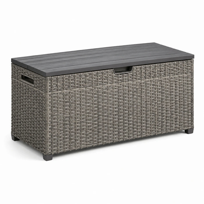 Aufbewahrungsbox aus Kunststoff Rattan Grau