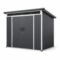 Metall Gerätehaus Verzinktes Stahlblech Anthrazit Doppelttür 210x130x185 cm