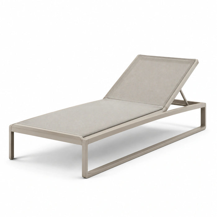 Gartenliege Aluminium Textilene Beige verstellbar