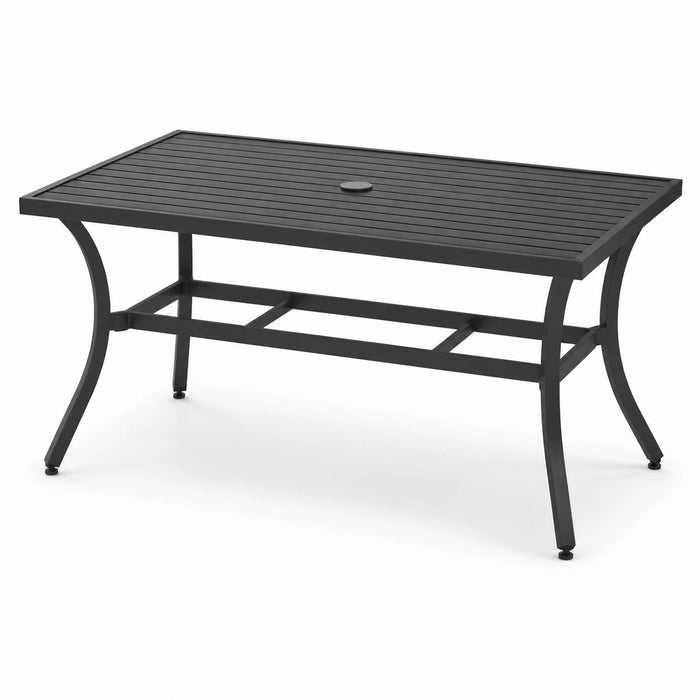 Gartentisch Metall Schwarz 150x90x75cm
