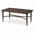 Rechteckiger Gartentisch aus Polywood und Aluminium Braun